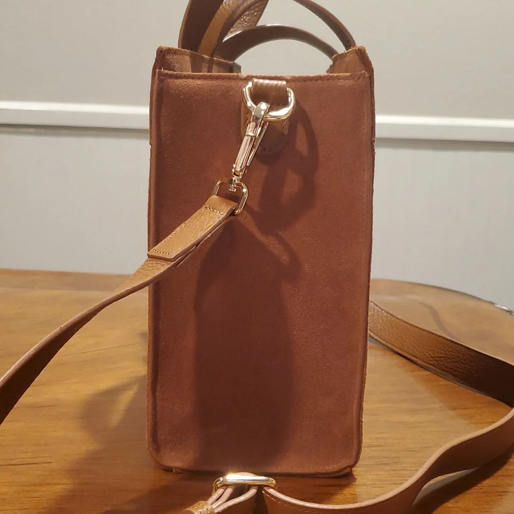 Mark & Graham caramel suede